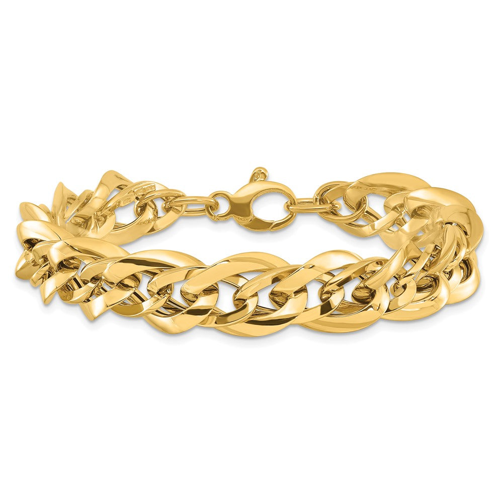 14K Yellow Gold Polished Fancy Link 7.5 Inch Bracelet