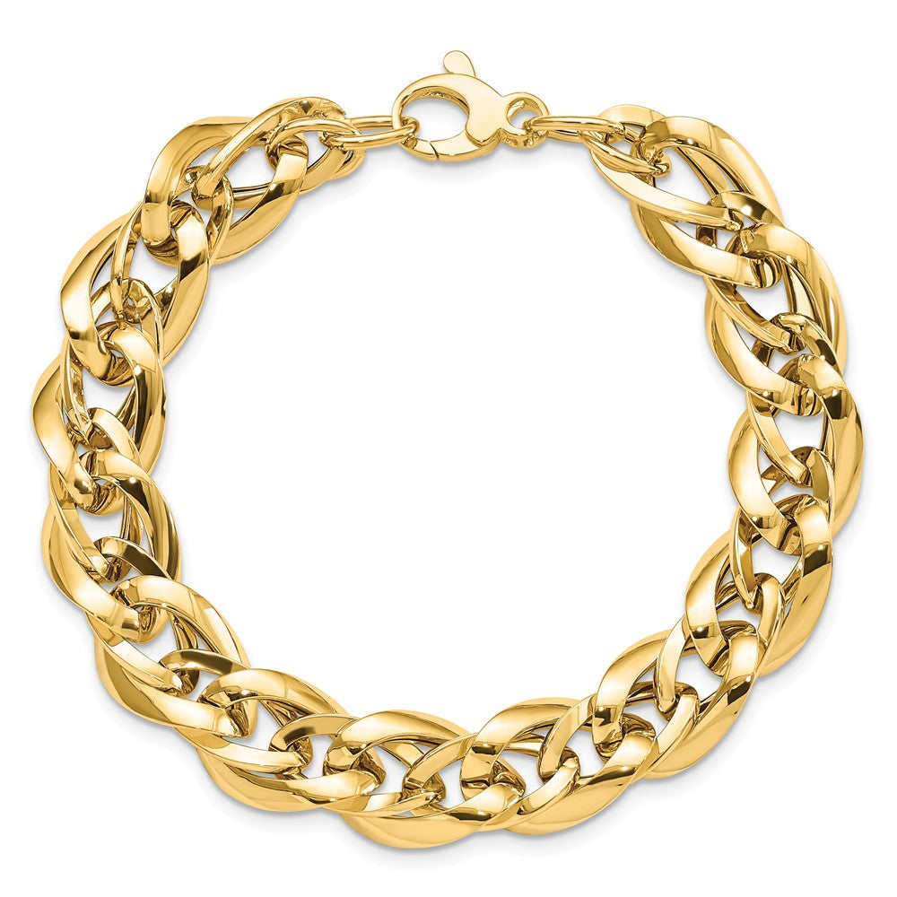 14K Yellow Gold Polished Fancy Link 7.5 Inch Bracelet