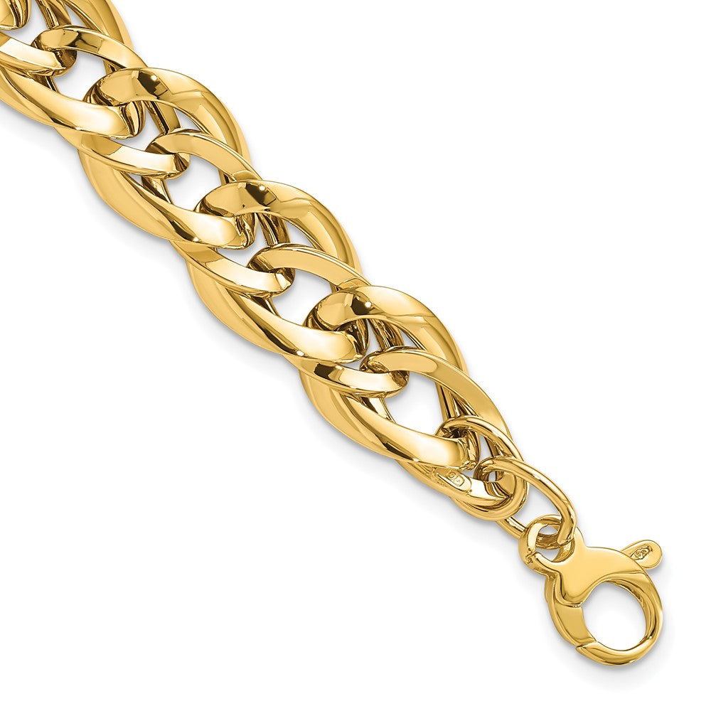 14K Yellow Gold Polished Fancy Link 7.5 Inch Bracelet