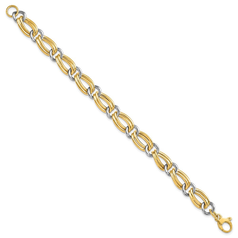 7.5 Inch 14K Two-Tone Polished Bracelet