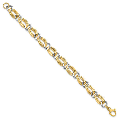 7.5 Inch 14K Two-Tone Polished Bracelet