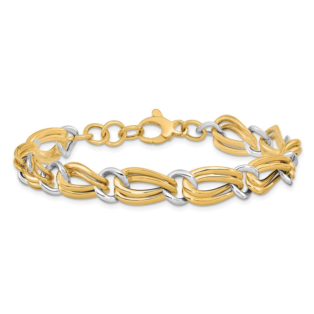 7.5 Inch 14K Two-Tone Polished Bracelet