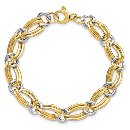7.5 Inch 14K Two-Tone Polished Bracelet