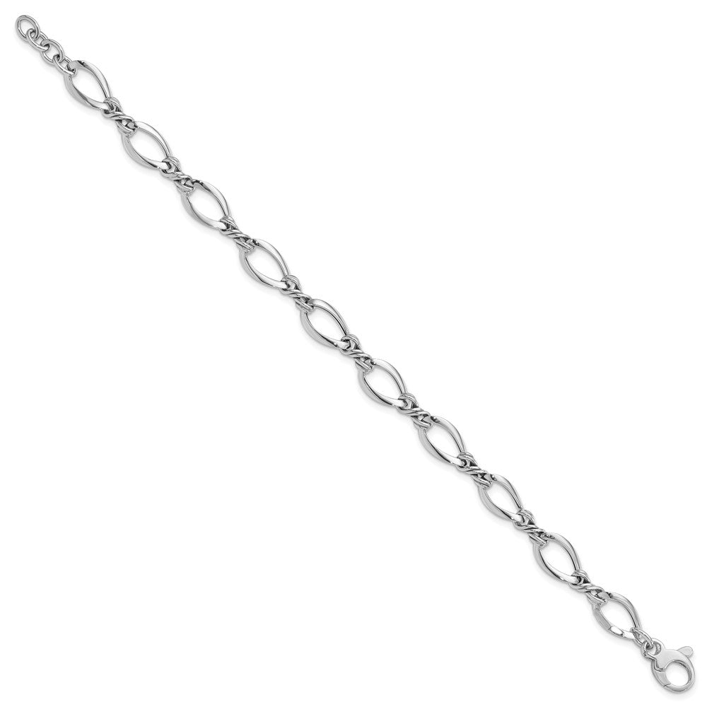 7.5 Inch 14K White Gold Fancy Link 7.5In Bracelet