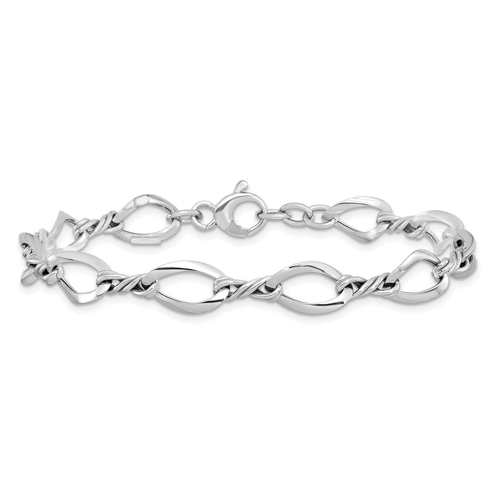 7.5 Inch 14K White Gold Fancy Link 7.5In Bracelet