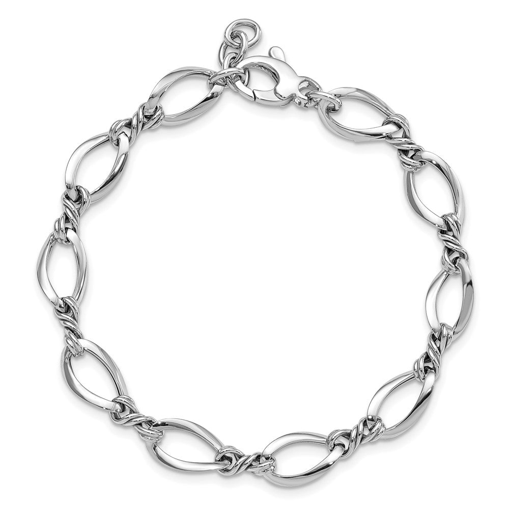 7.5 Inch 14K White Gold Fancy Link 7.5In Bracelet