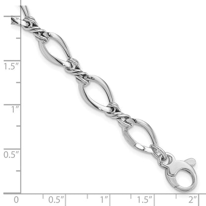 7.5 Inch 14K White Gold Fancy Link 7.5In Bracelet