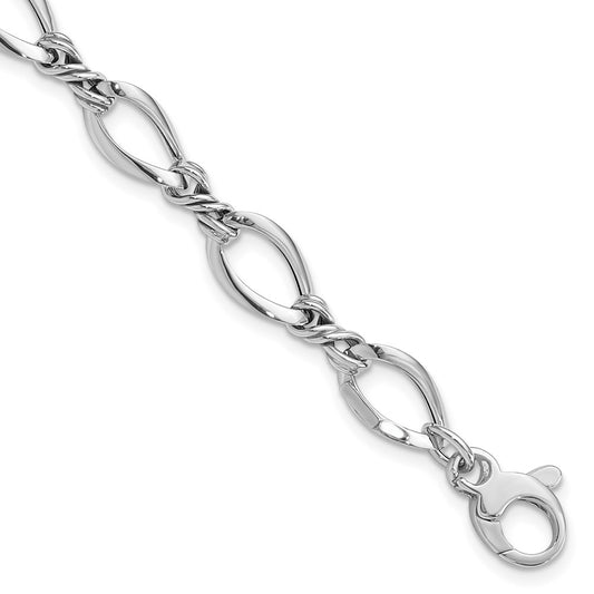 7.5 Inch 14K White Gold Fancy Link 7.5In Bracelet