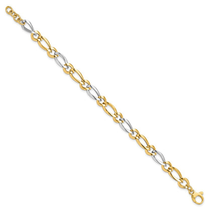 7.25 Inch 14K Two-Tone Polished Bracelet