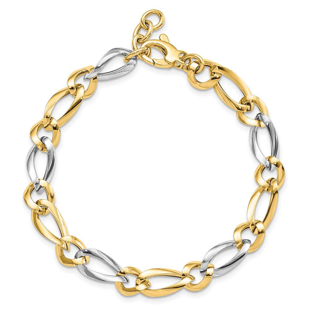 7.25 Inch 14K Two-Tone Polished Bracelet