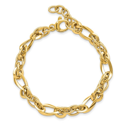 7 Inch 14K Polished Fancy Link 7In Bracelet