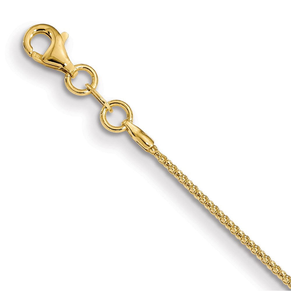 8 Inch 14K Two-Tone Polished 3 Station Oval Beads With .5In Ext. Bracelet