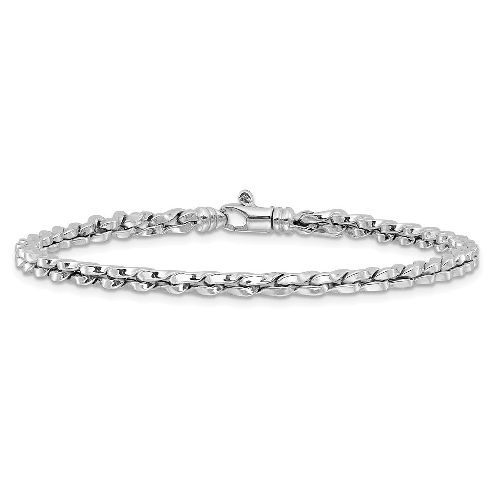 7.5 Inch 14K White Gold Polished Fancy Link Bracelet
