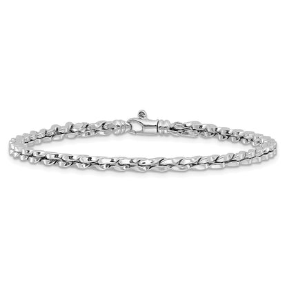 7.5 Inch 14K White Gold Polished Fancy Link Bracelet
