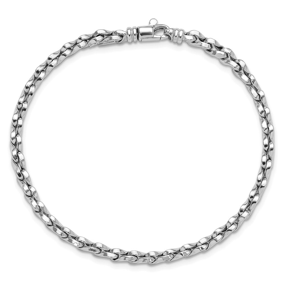 7.5 Inch 14K White Gold Polished Fancy Link Bracelet