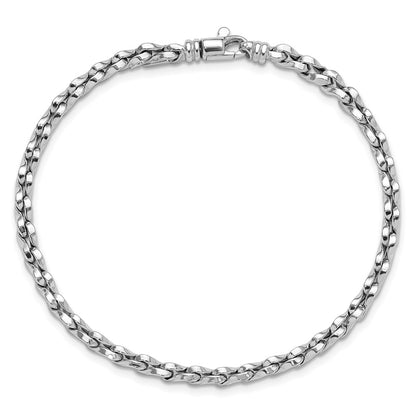 7.5 Inch 14K White Gold Polished Fancy Link Bracelet