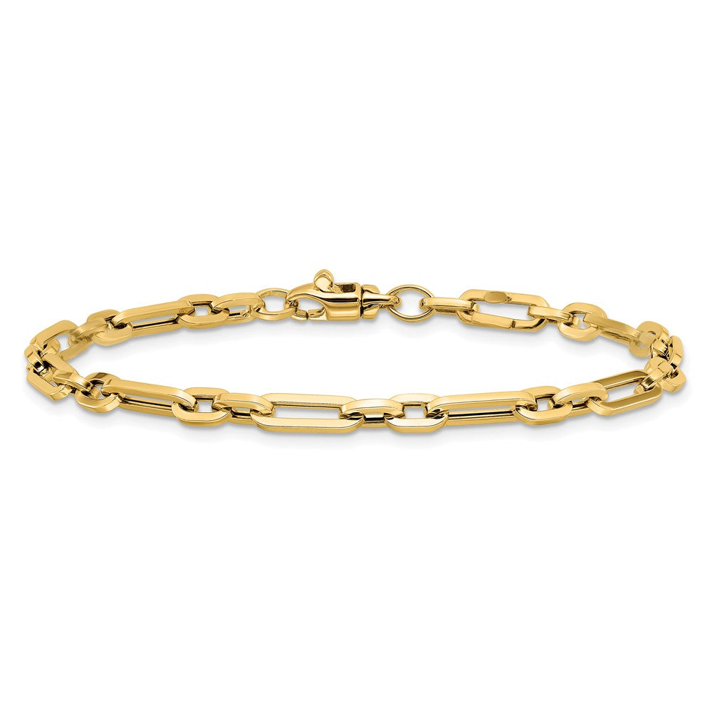 7.5 Inch 14K Gold Polished Fancy Link Bracelet