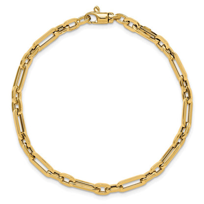 7.5 Inch 14K Gold Polished Fancy Link Bracelet
