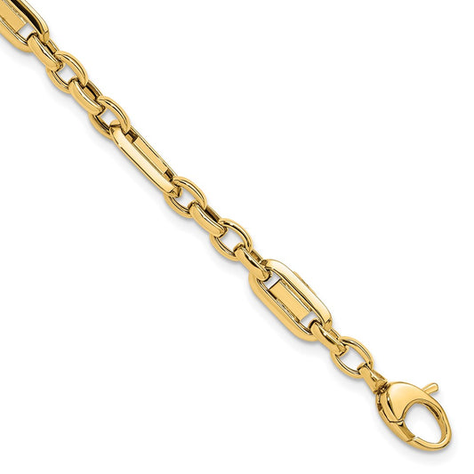 7.5 Inch 14K Polished Fancy Link Bracelet