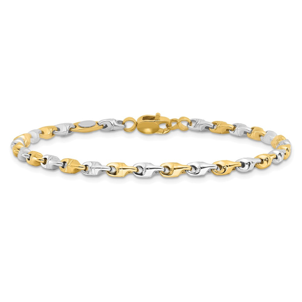 7.5 Inch 14K Two-Tone Polished Fancy Link Bracelet