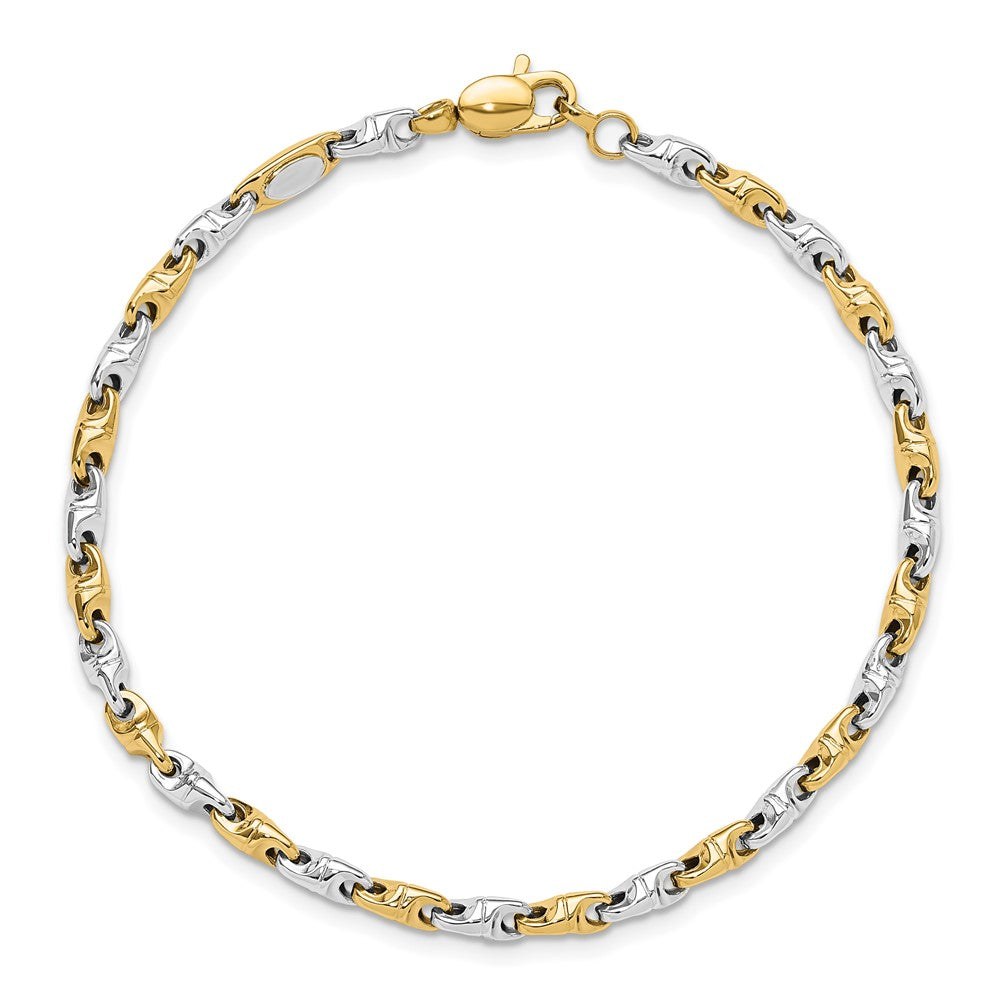7.5 Inch 14K Two-Tone Polished Fancy Link Bracelet