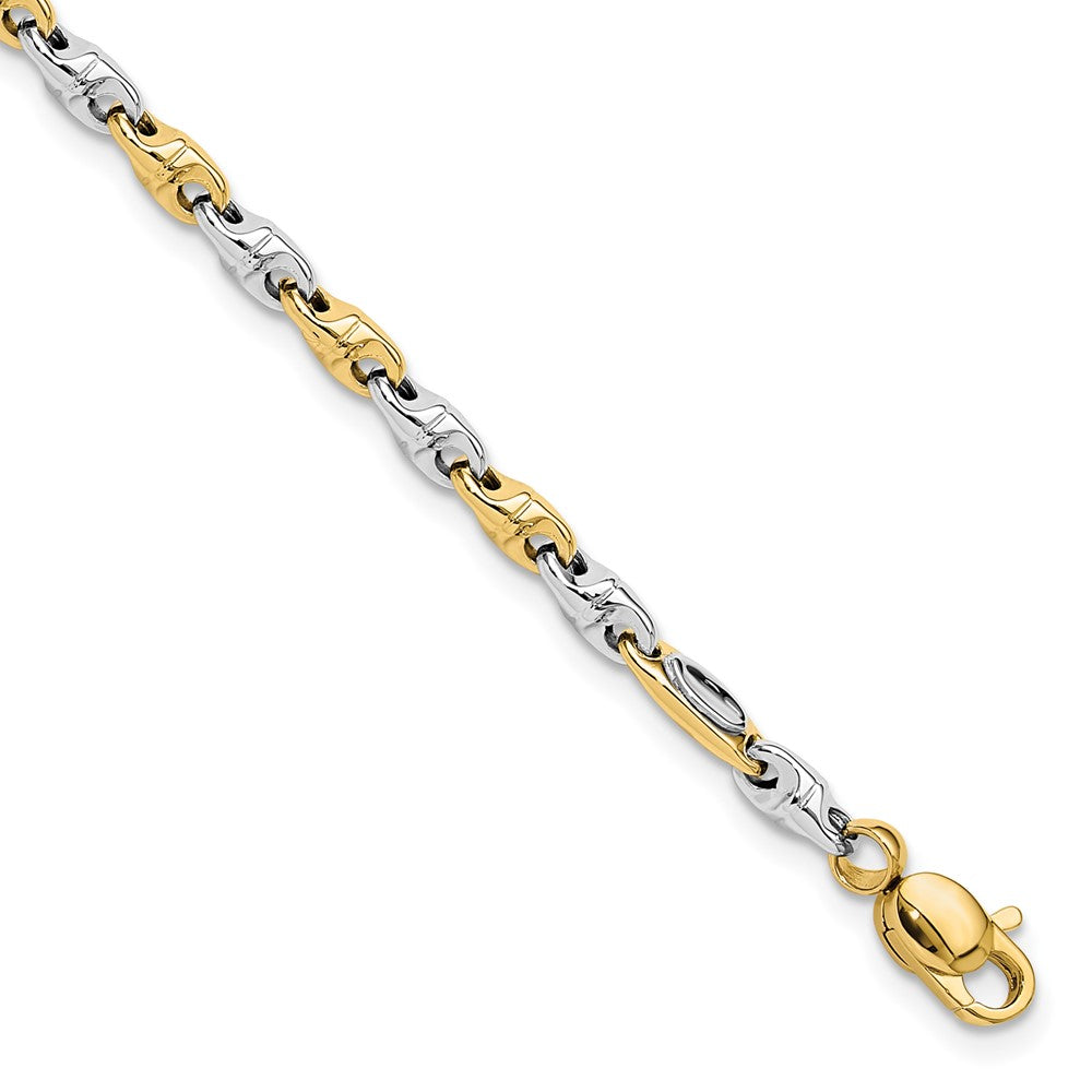 7.5 Inch 14K Two-Tone Polished Fancy Link Bracelet