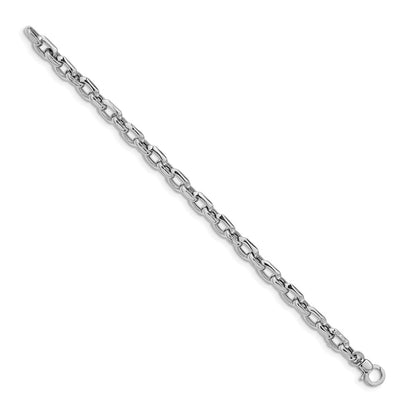 7.5 Inch 14K White Polished Fancy Link Bracelet