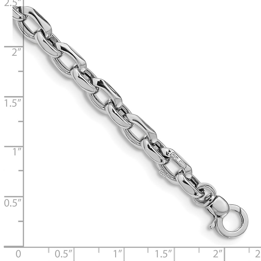 7.5 Inch 14K White Polished Fancy Link Bracelet