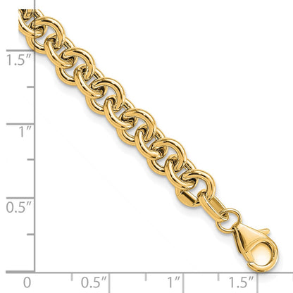 7.75 Inch 14K Polished Fancy 6.5mm Rolo Link Bracelet