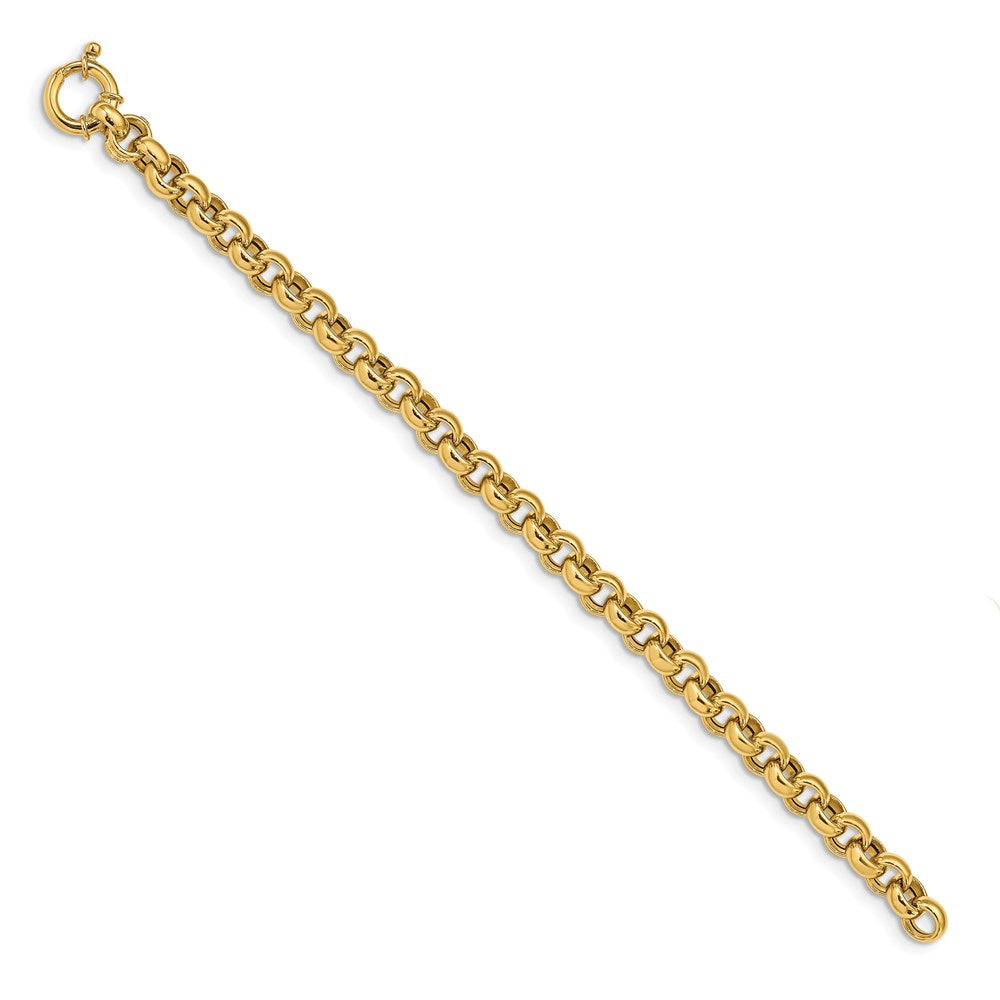 7.5 Inch 14K Polished Fancy Rolo Link Bracelet