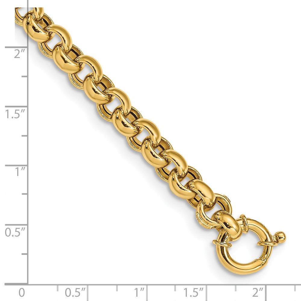 7.5 Inch 14K Polished Fancy Rolo Link Bracelet