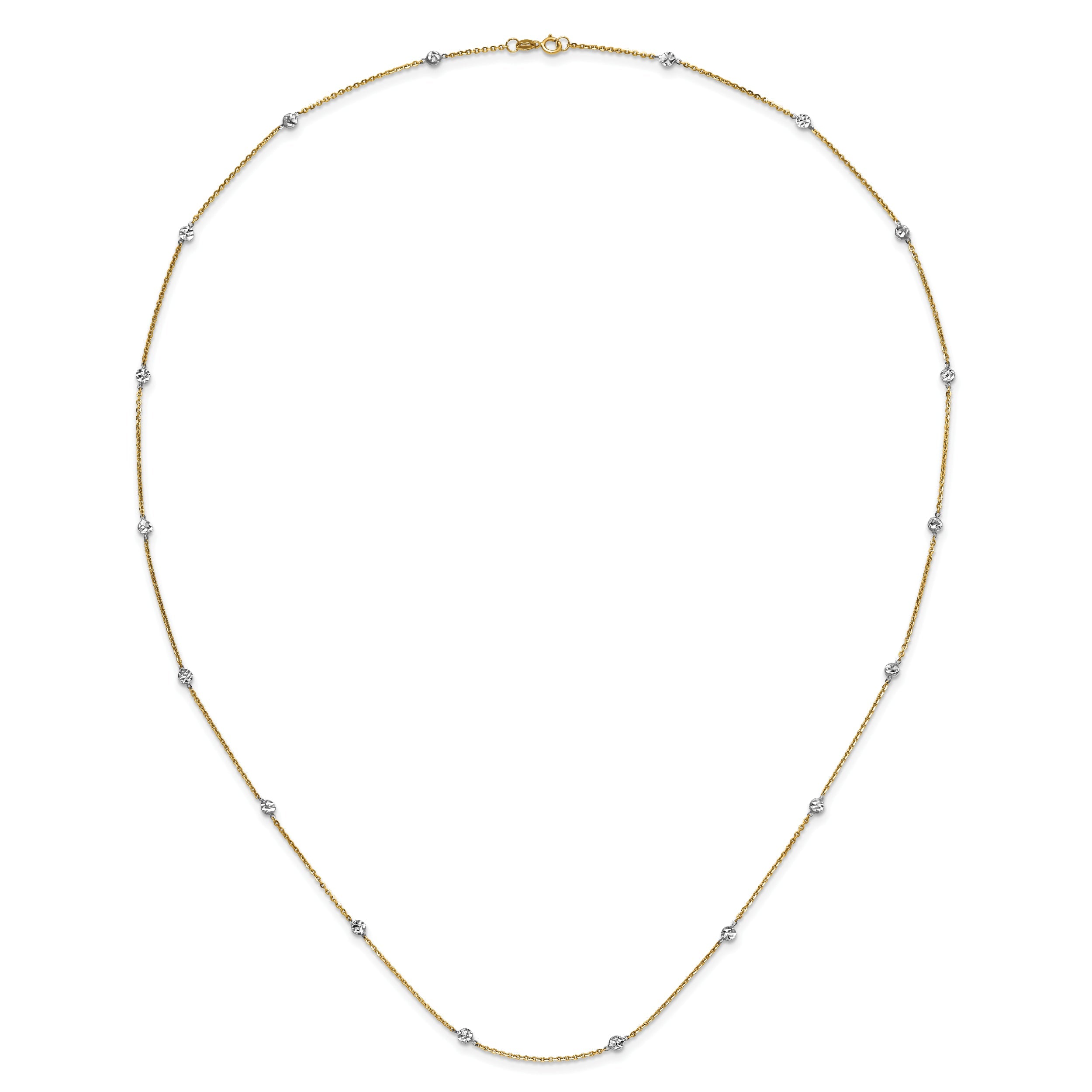 14K Yellow & Rhodium White Polished D/C Necklace