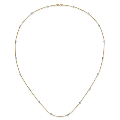 14K Yellow & Rhodium White Polished D/C Necklace