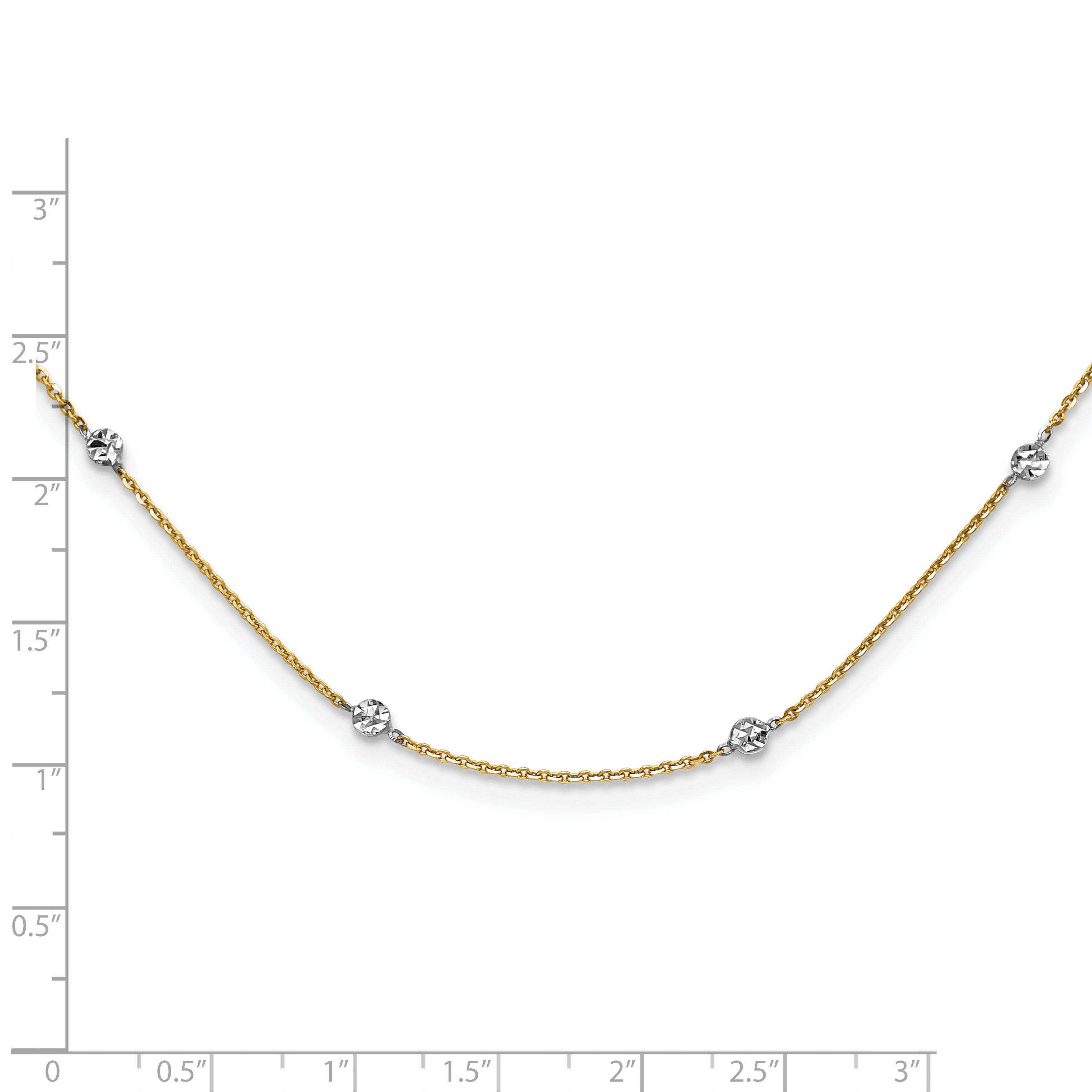 14K Yellow & Rhodium White Polished D/C Necklace