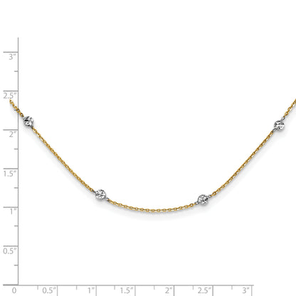 14K Yellow & Rhodium White Polished D/C Necklace