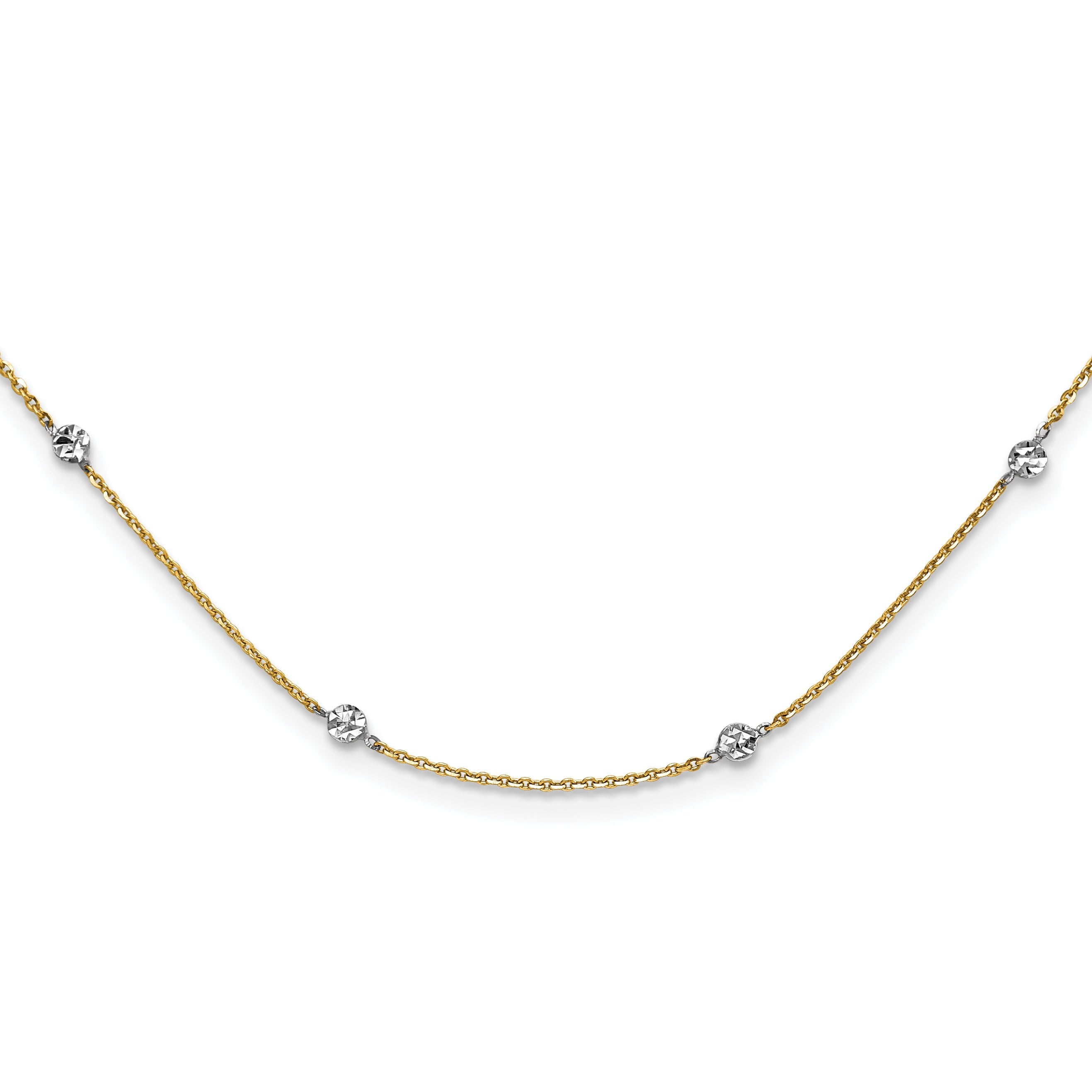 14K Yellow & Rhodium White Polished D/C Necklace