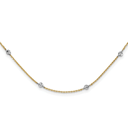 14K Yellow & Rhodium White Polished D/C Necklace