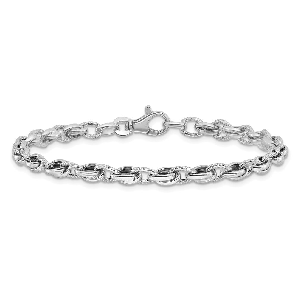 7.5 Inch 14K White Gold 7.5In Polished Fancy Link Bracelet