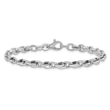 7.5 Inch 14K White Gold 7.5In Polished Fancy Link Bracelet