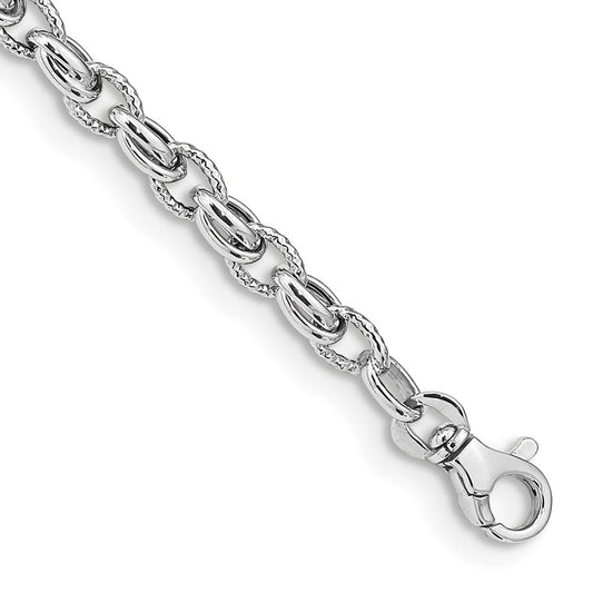 7.5 Inch 14K White Gold 7.5In Polished Fancy Link Bracelet
