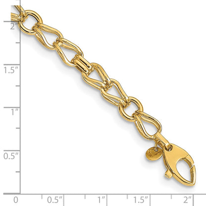 7.5 Inch 14K Polished Fancy Link Bracelet