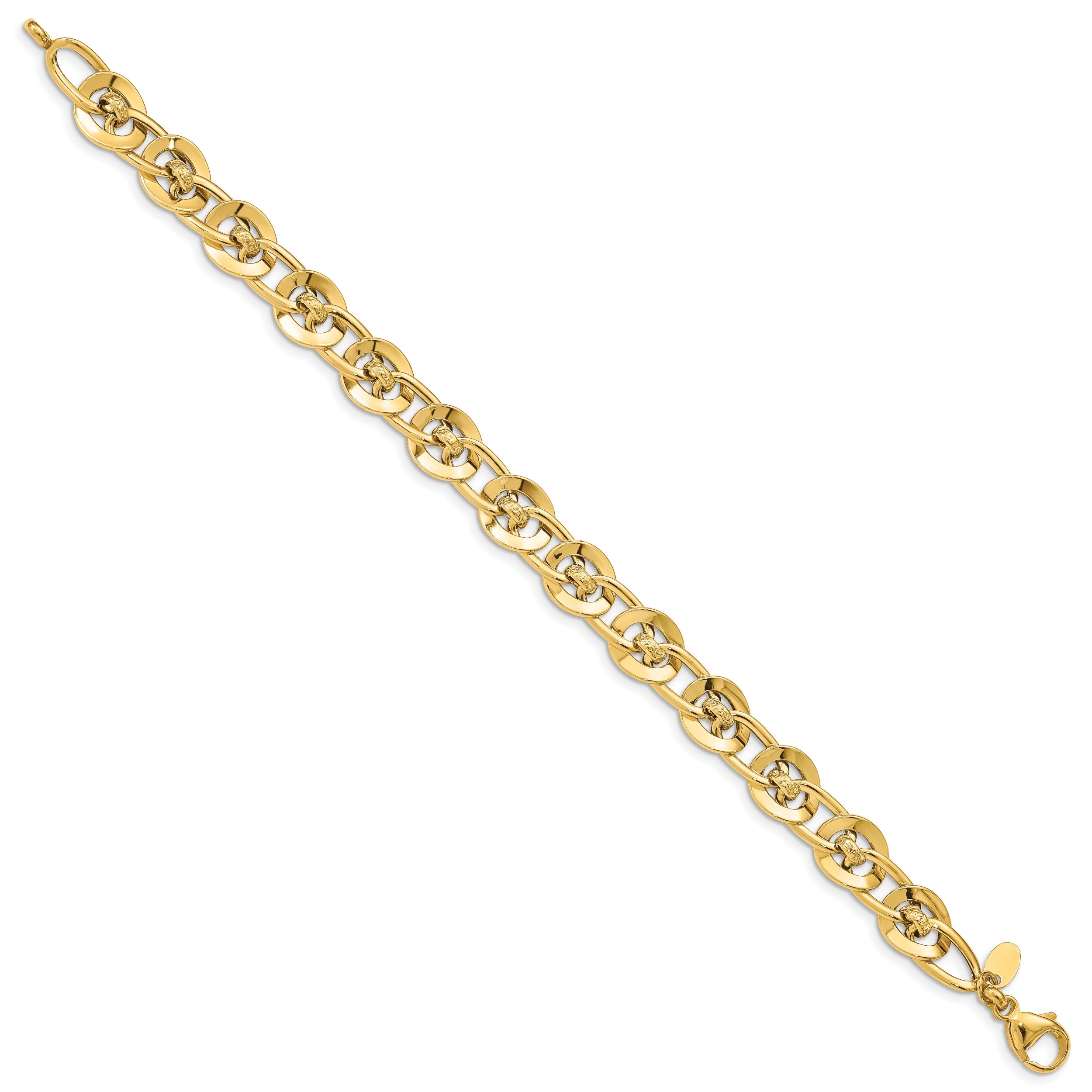 8 Inch 14K Polished Fancy Link Bracelet