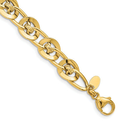 8 Inch 14K Polished Fancy Link Bracelet