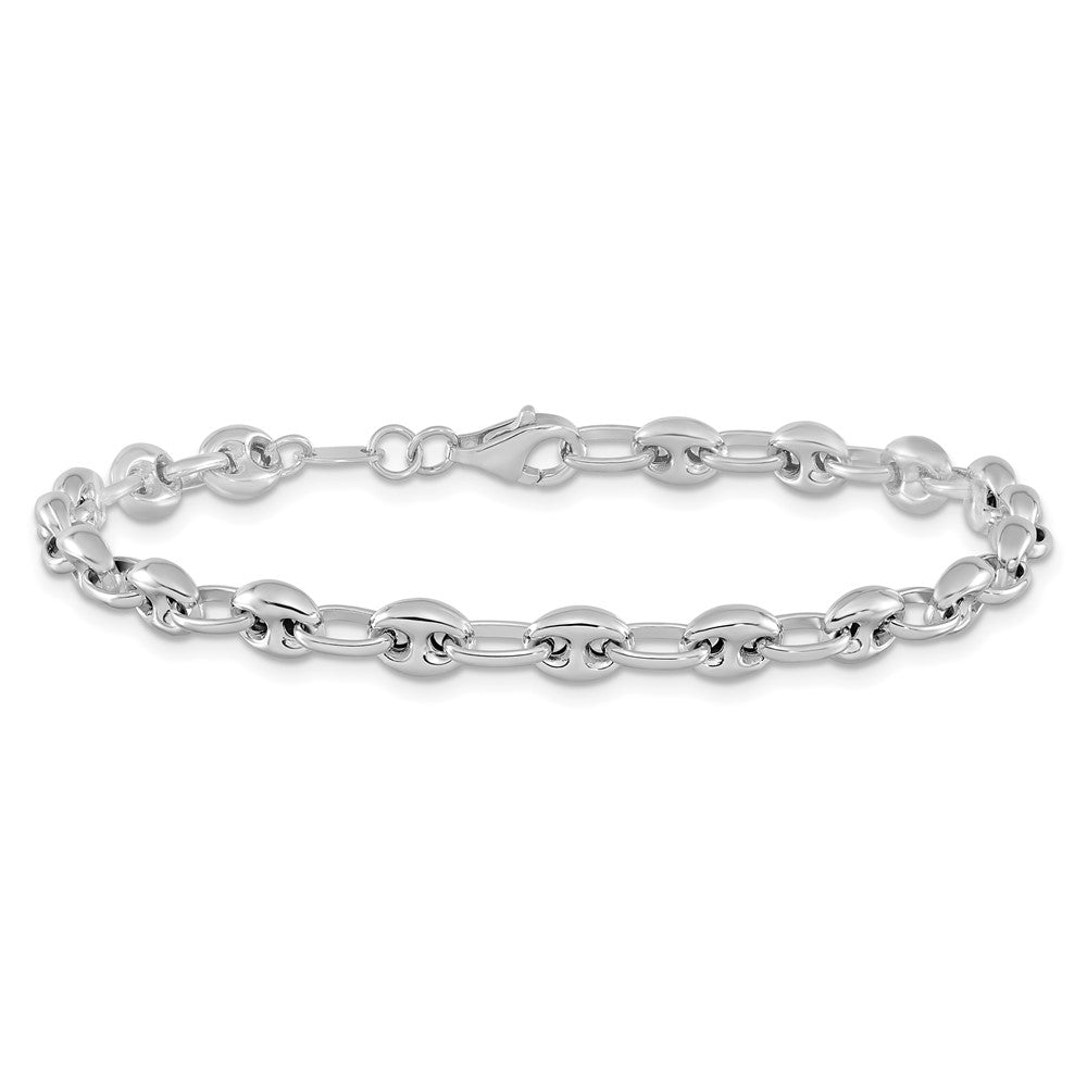 7.5 Inch 14K White Gold Polished Link Bracelet