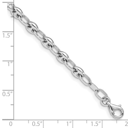 7.5 Inch 14K White Gold Polished Link Bracelet