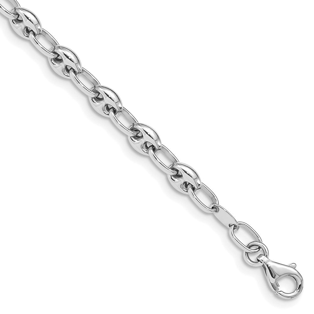 7.5 Inch 14K White Gold Polished Link Bracelet
