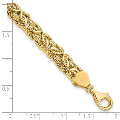 8 Inch 14K Polished Fancy Byzantine Link Bracelet