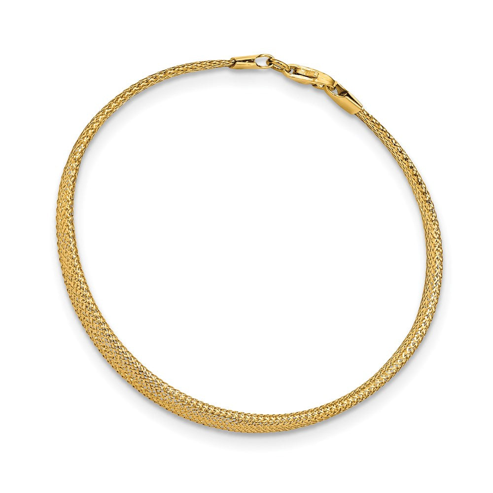 7 Inch 14K Stretch Mesh Graduated Bracelet