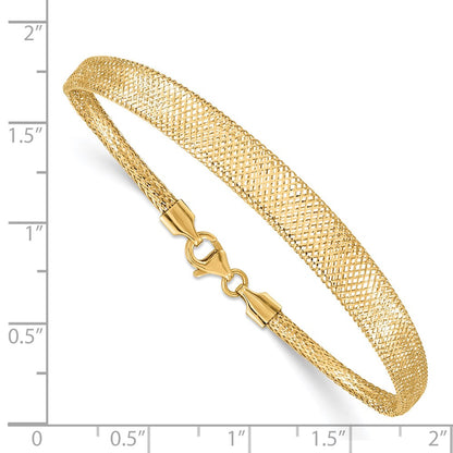 7 Inch 14K Stretch Mesh Graduated Bracelet