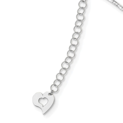 14K White Gold Polished W/2In. Ext. Round Twisted Omega Necklace